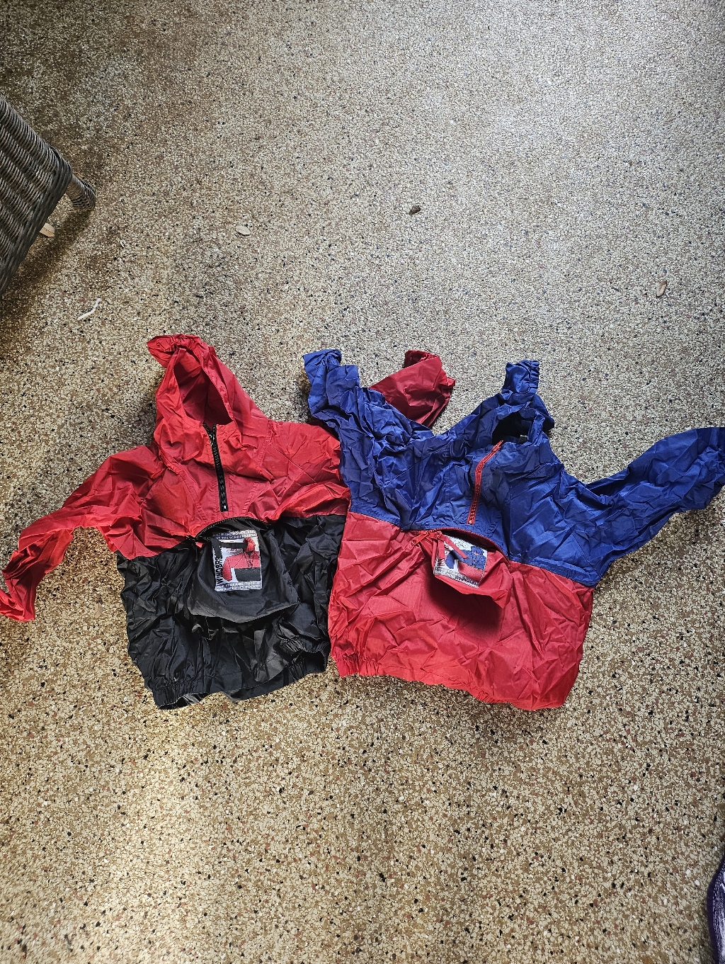 Pair Of Express Boys Nylon Packable Windbreakers Red/Black Red/Blue Xl 7x